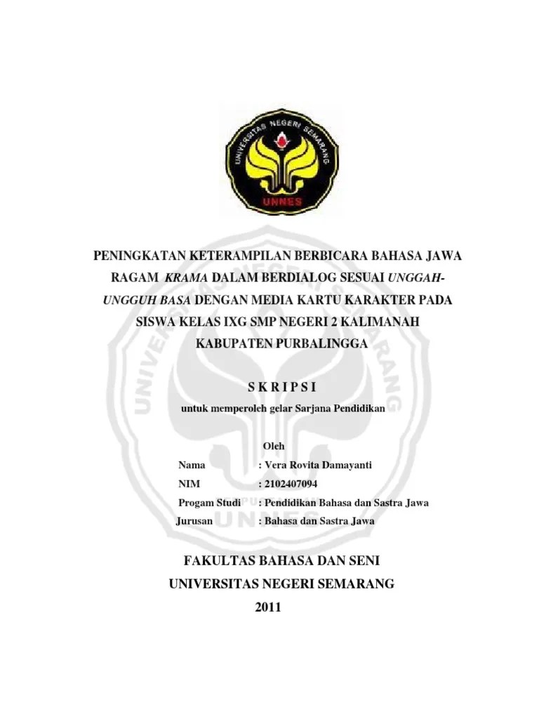 Skripsi Bahasa Jawa | Pdf