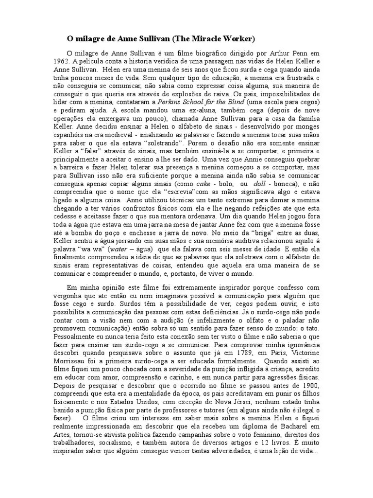 O Milagre de Anne Sullivan resenha By Feli Helen Keller Pessoas
