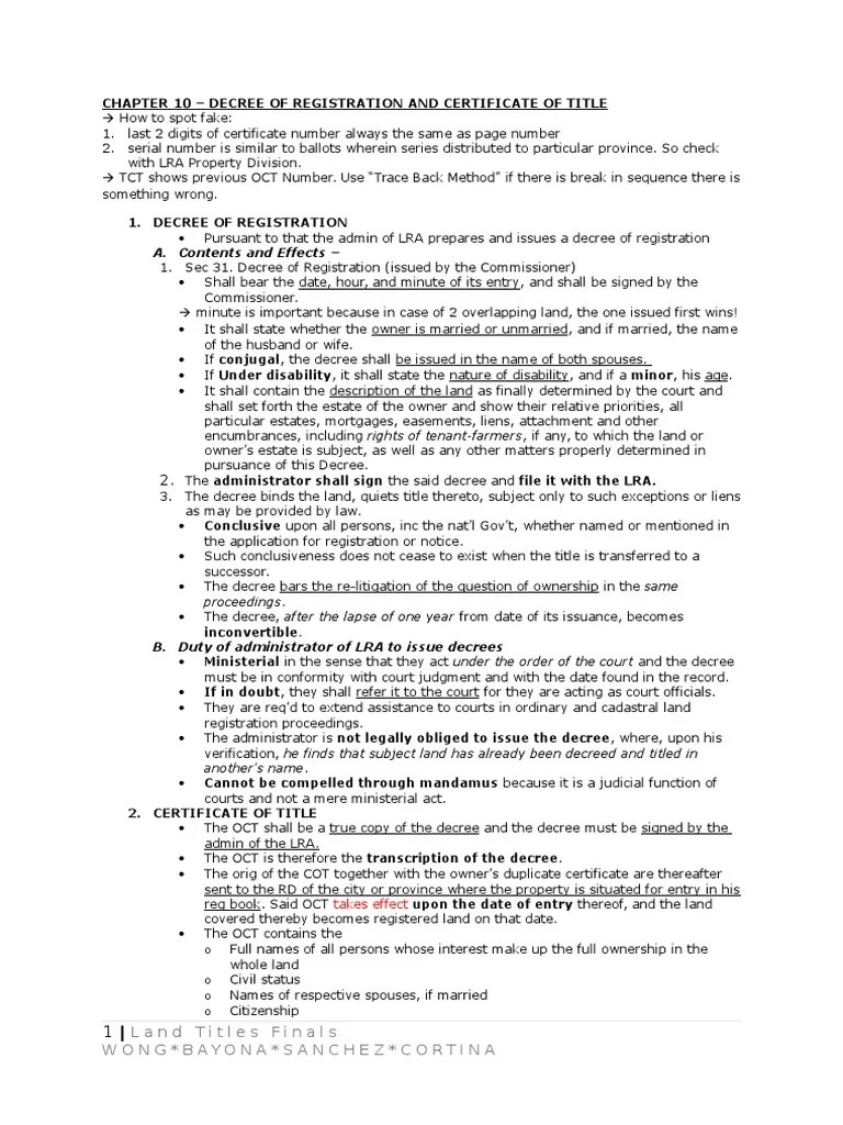 Land Titles Patent Annulment