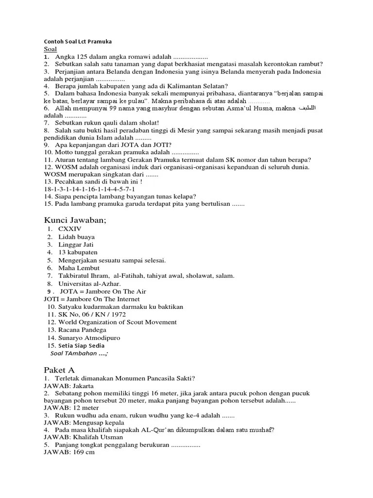 Soal Pramuka Doc Guru Soal