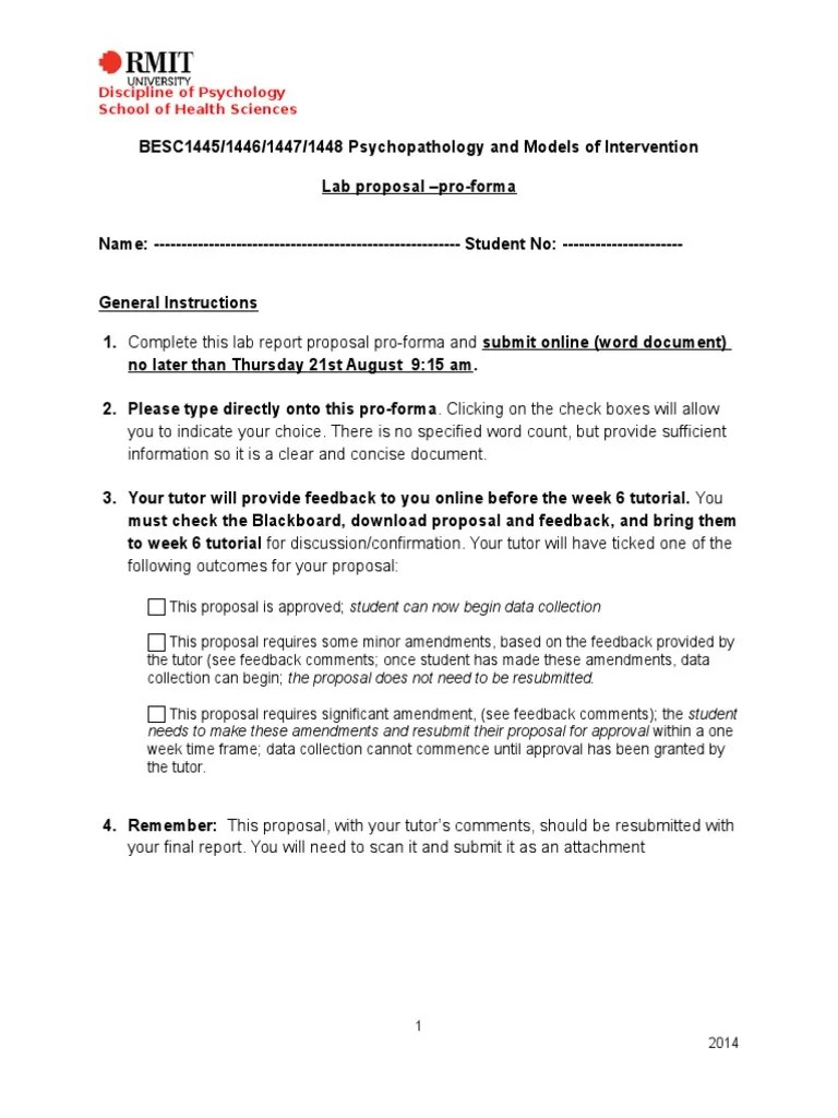 Lab Proposal ProForma 2014 Action (Philosophy) Cognitive Science