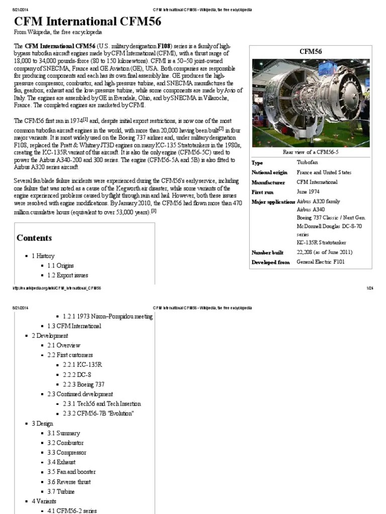 CFM International CFM56 Wikipedia, The Free Encyclopedia Aviation