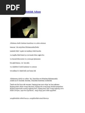 Pujian Pujian Setelah Adzan | PDF