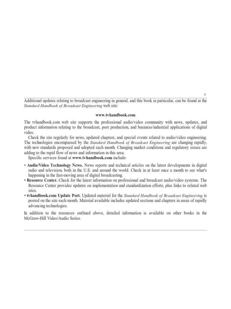 Standard Handbook of Broadcast Engineering PDF Radio Spectrum High Frequency