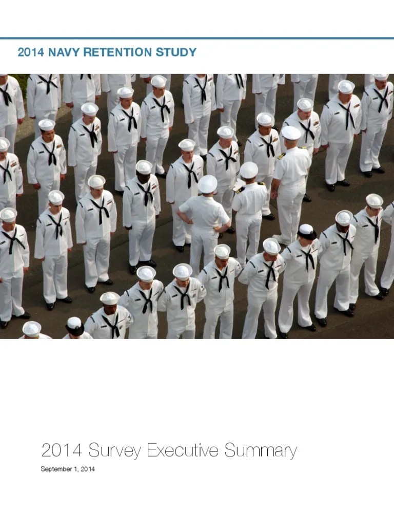 2014 Navy Retention Study Report Executive Summary United States