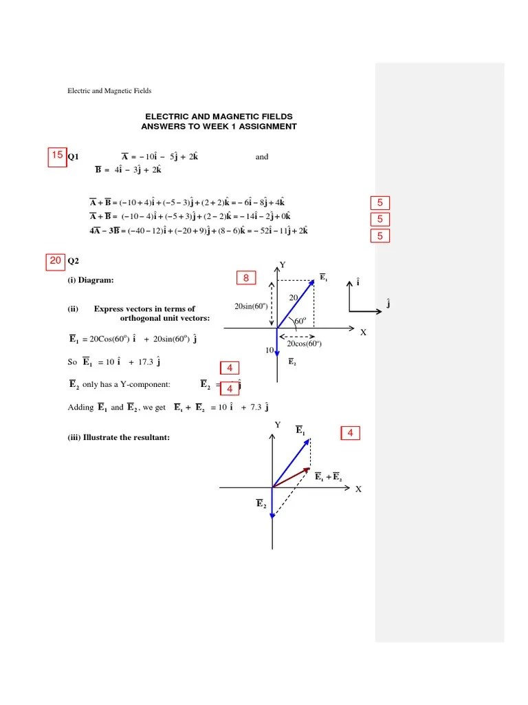 Electric and Fields Answers To Week 1 Assignment Download