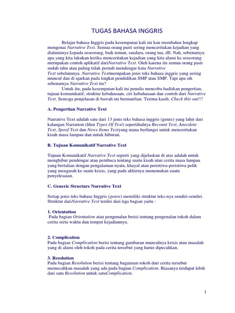 Tugas Bahasa Inggri1 | PDF