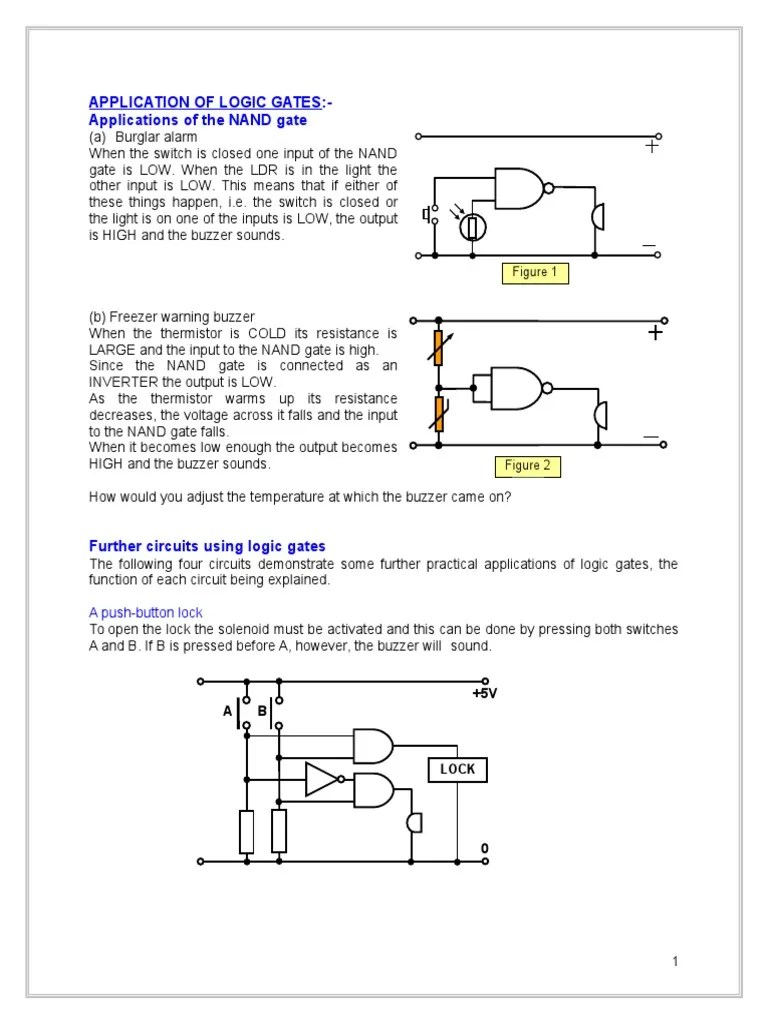 Logic Gates Applications Logic Gate Switch