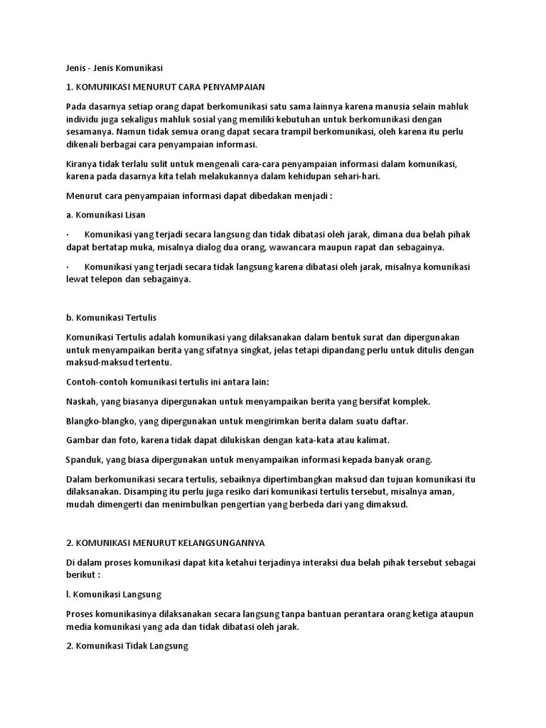 Contoh Komunikasi Tidak Langsung Contoh Resource