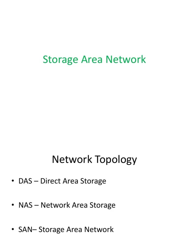 Storage Area Network PDF Networks Computer Network