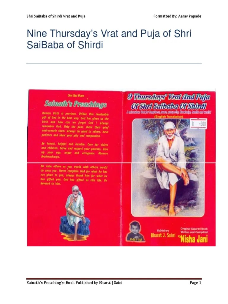 Sai Vrat Katha 9 Thursday Religious Behaviour And Experience