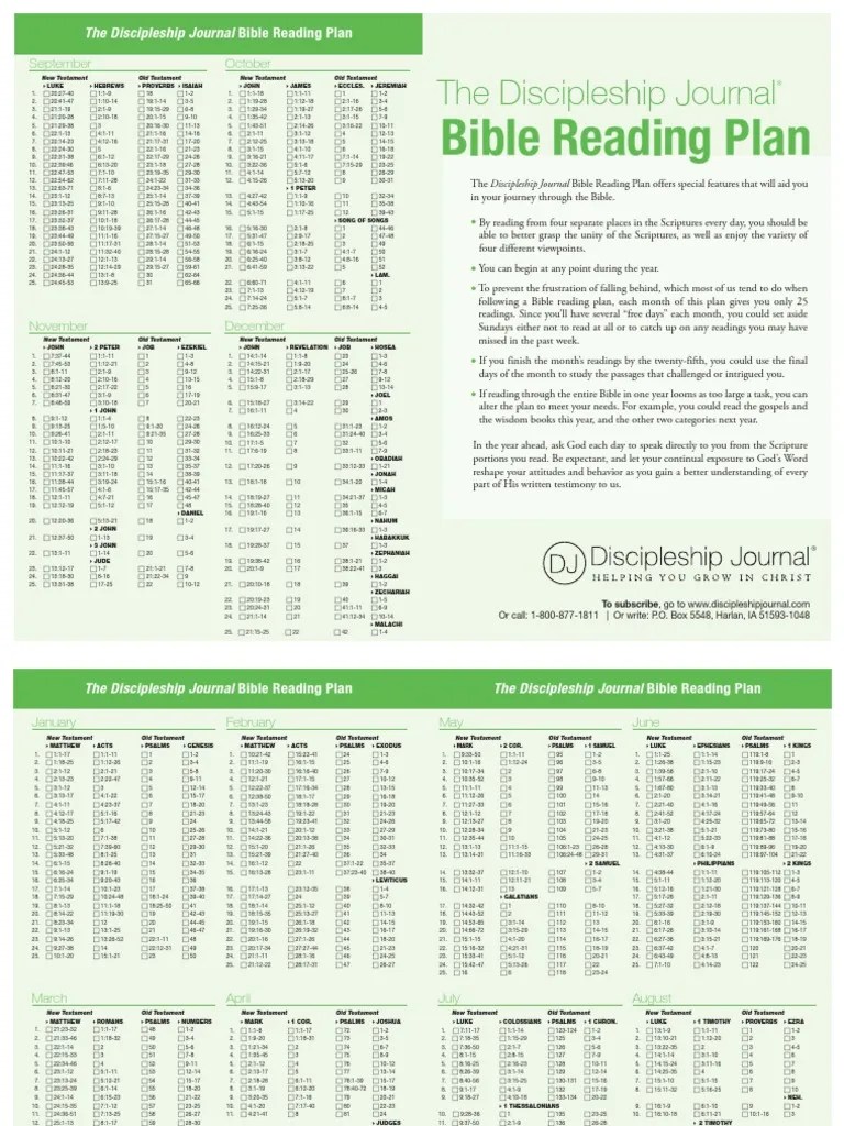 The Discipleship Journal Bible Reading Plan Books About Spirituality