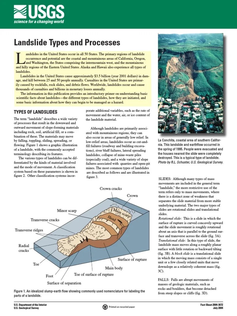 Landslide Types and Processes Landslide Flood