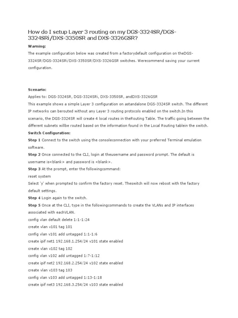 D Link Switch Config Guide PDF Gateway