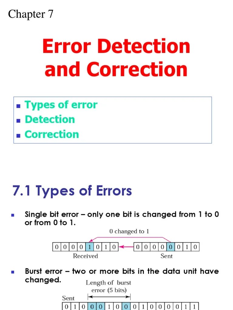 Error Detection Correction PDF Error Detection And Correction
