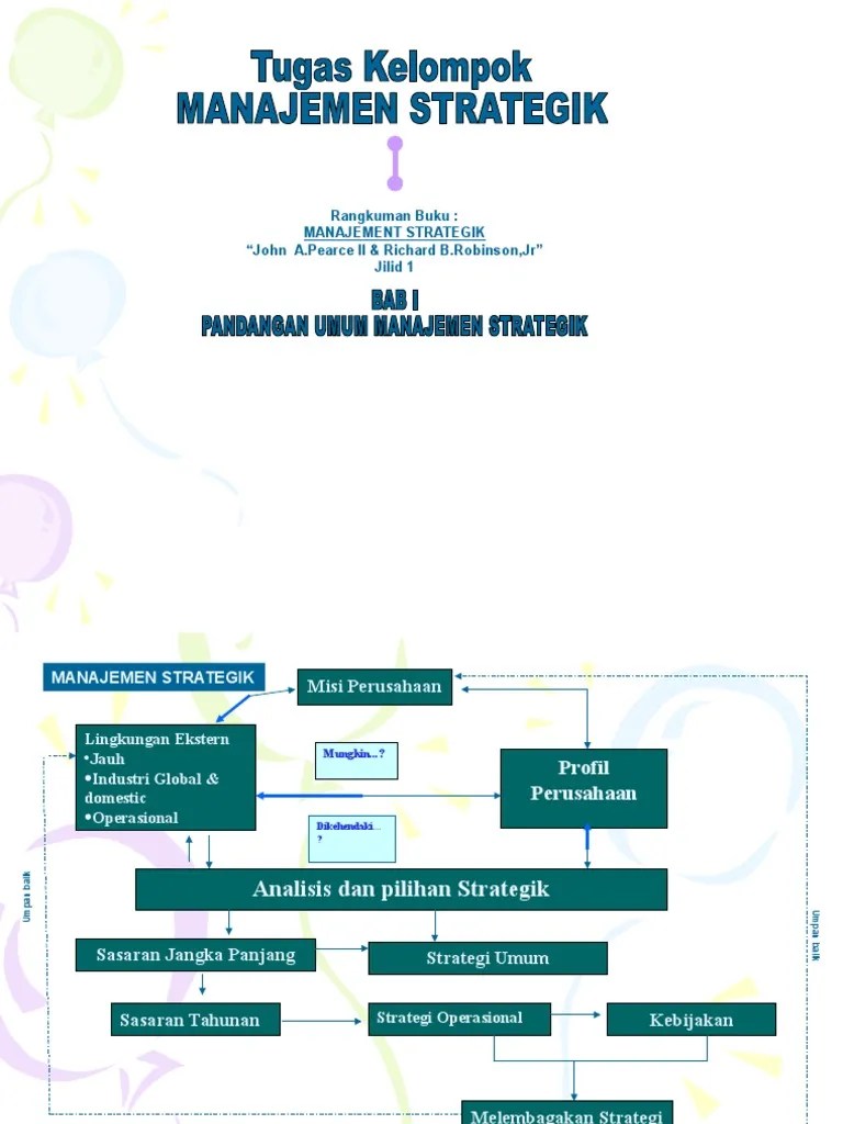 Manajemen Strategik Pearce Robinson PDF