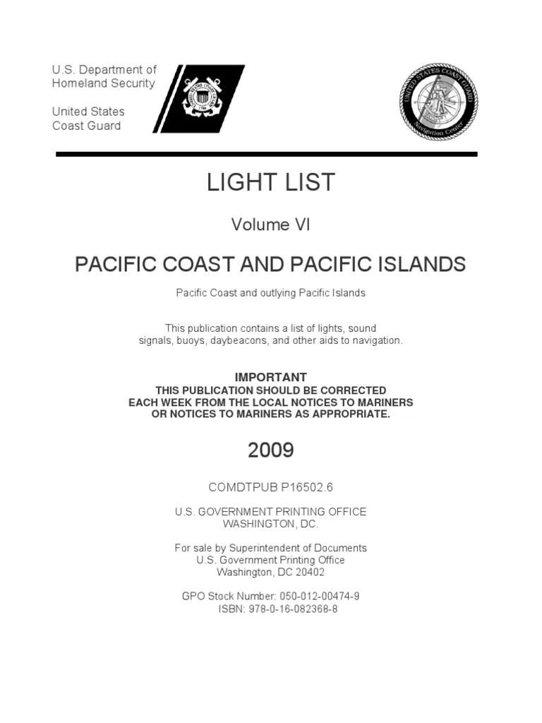 V6 LIGHT LIST Volume VI PACIFIC COAST AND PACIFIC ISLANDS PDF