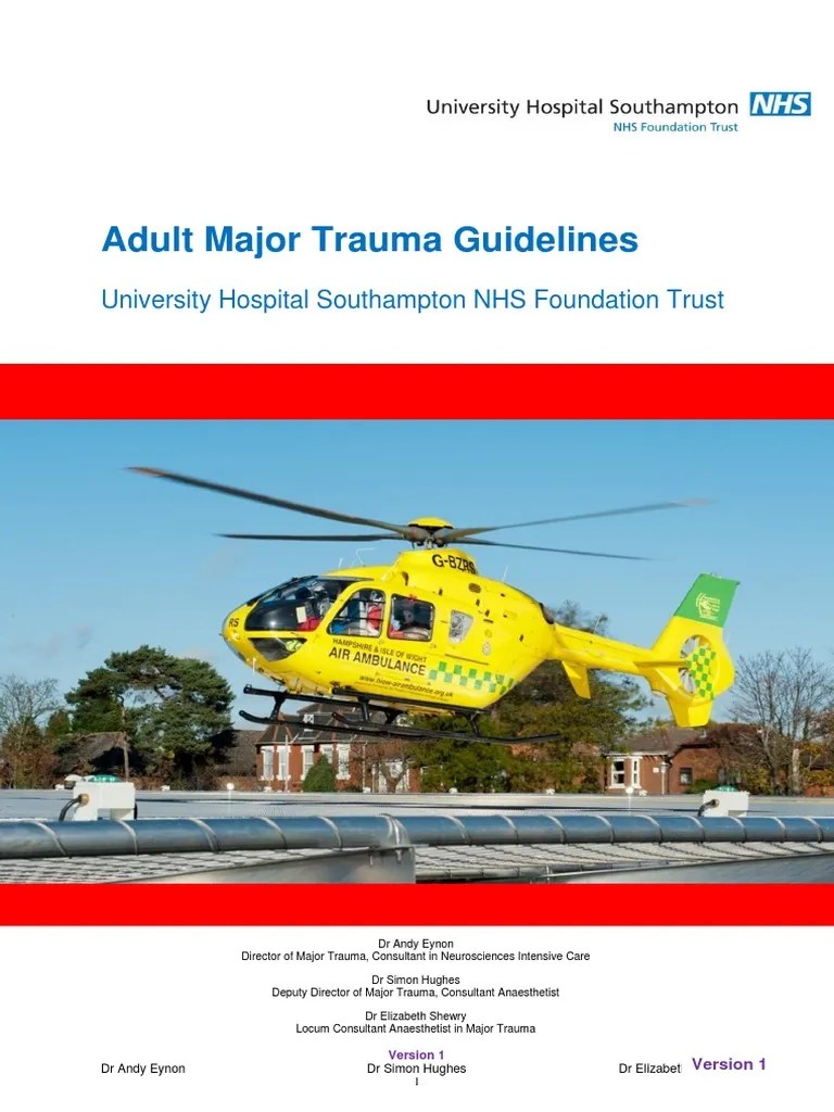 UHS Adult Major Trauma Guidelines PDF Major Trauma Emergency