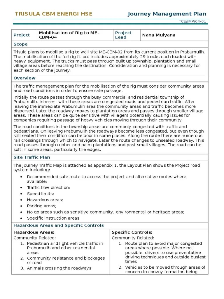 Traffic Management Plan Industries Transport