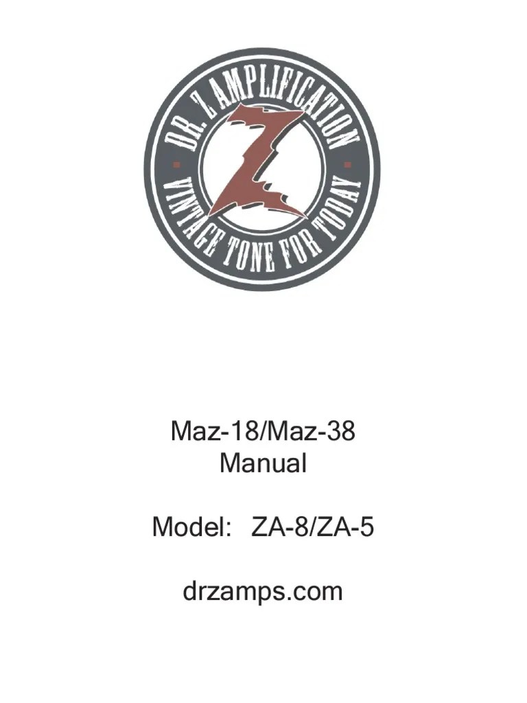 Maz-18/Maz-38 Manual Model: ZA-8/ZA-5 | PDF | Visual Cortex | Fuse