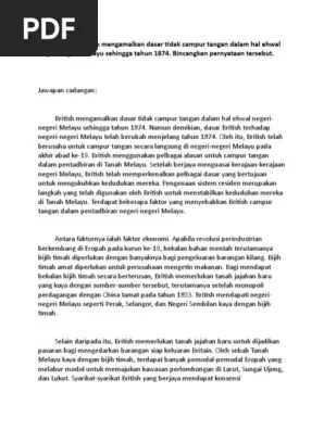 Get Dasar Campur Tangan British Di Negeri Negeri Melayu Png