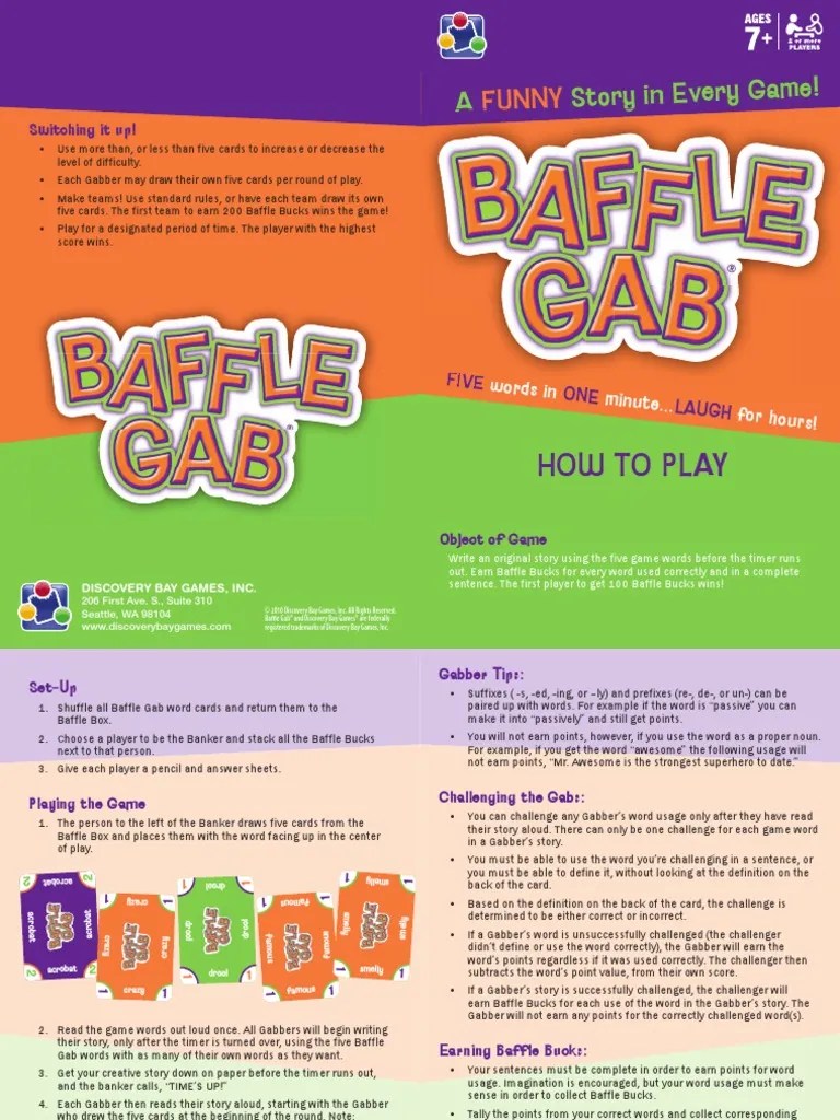 Baffle Gab Rules PDF Linguistics Rules