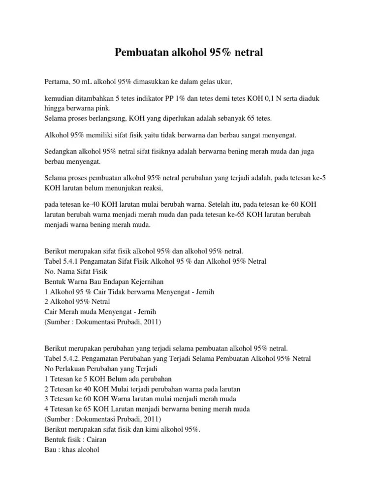 Pembuatan Alkohol Netral | PDF