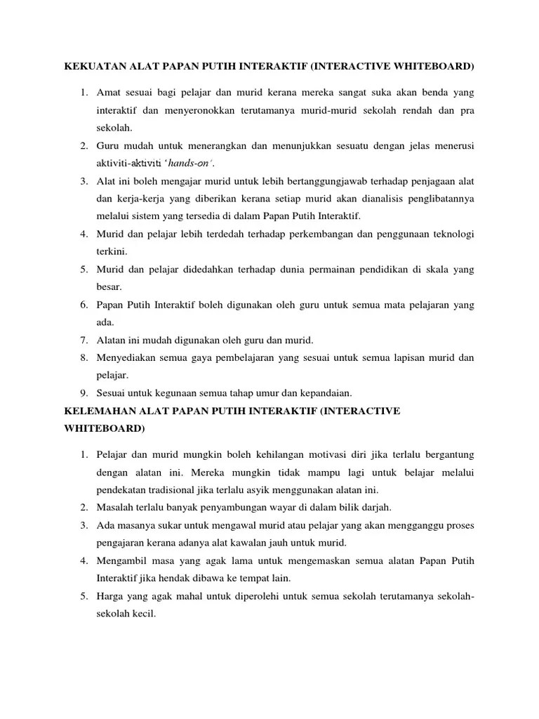 Kekuatan Alat Papan Putih Interaktif | PDF
