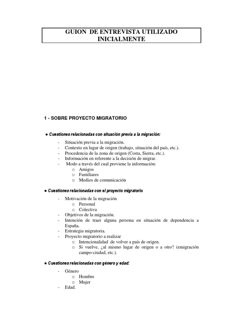 Ejemplo de Guia de Entrevista
