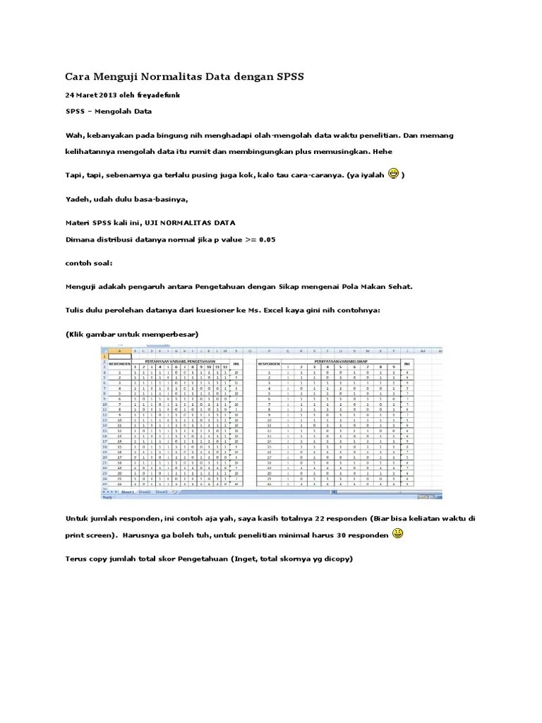Cara Uji Normalitas | PDF