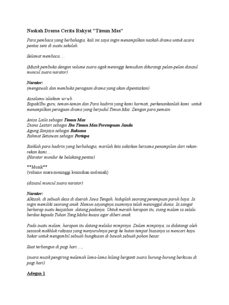 Naskah Drama Cerita Rakyat | PDF