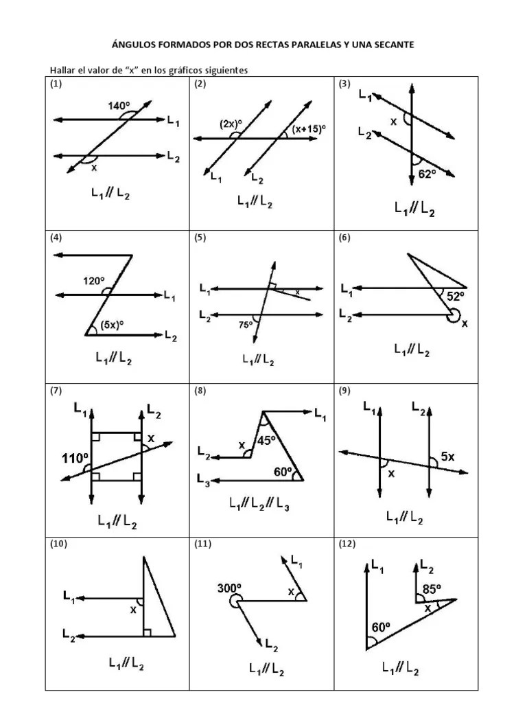 Angulos Formados por Rectas Paralelas y Una Secante