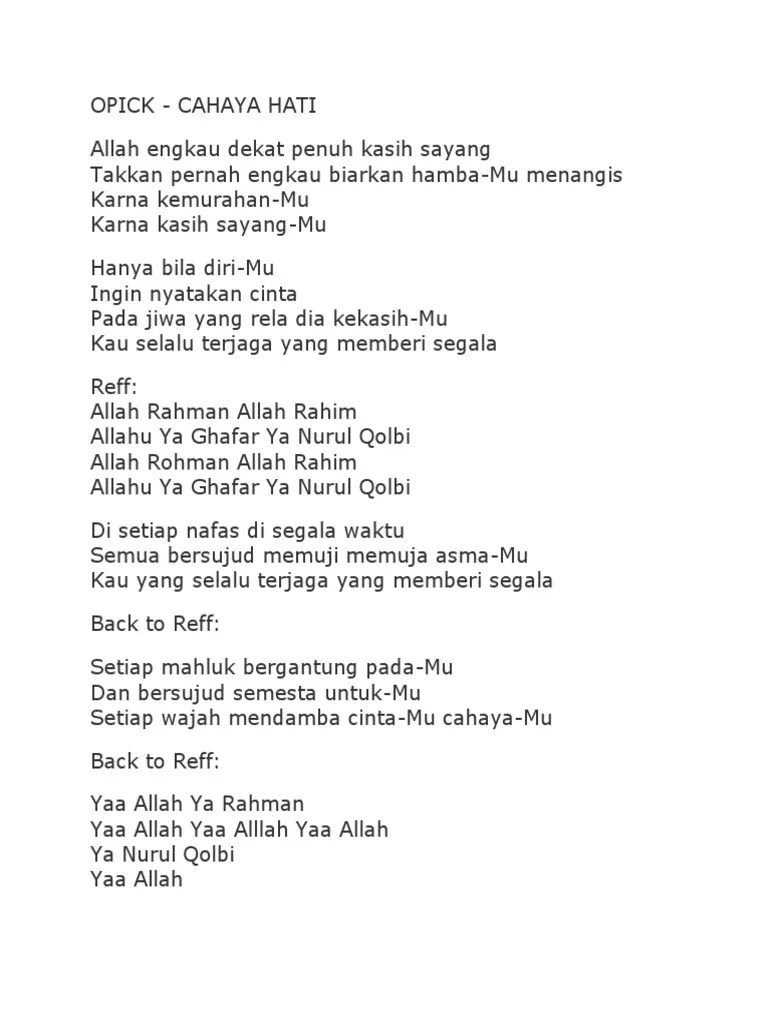 Lirik Lagu Takbiran | PDF