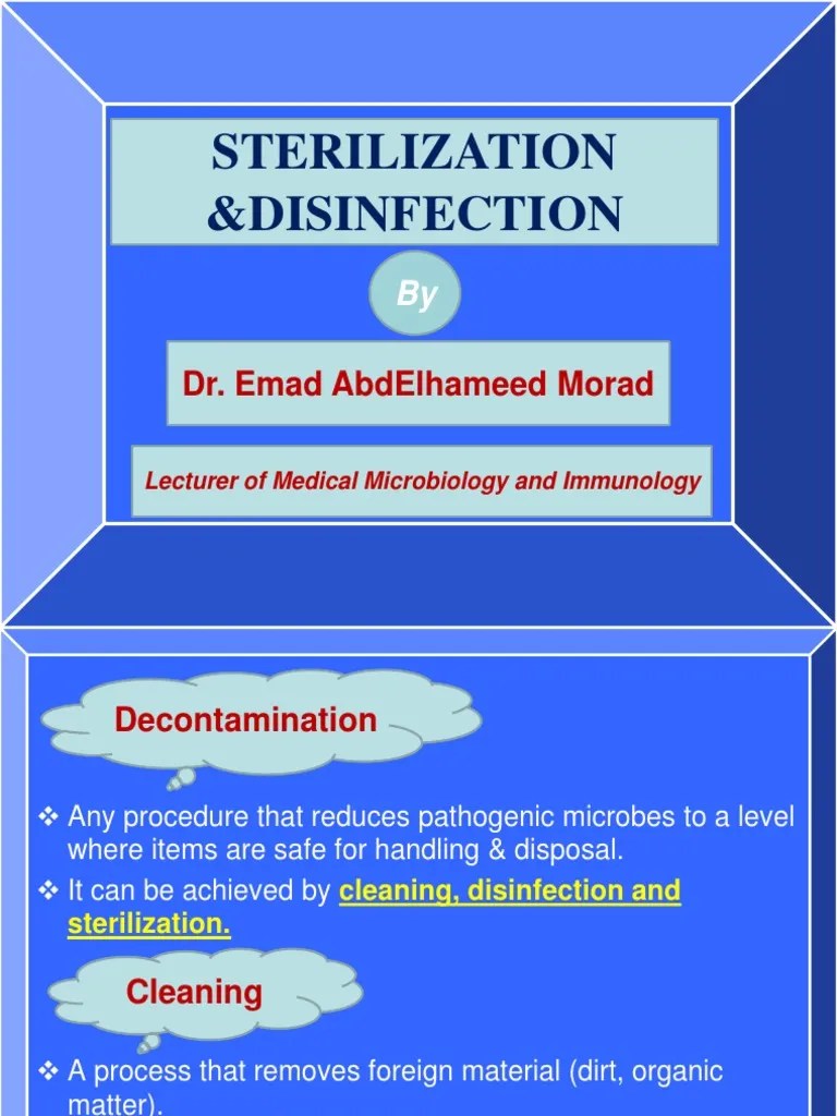 12. Sterilization and Disinfection Sterilization (Microbiology