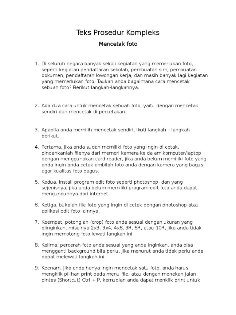 Teks Prosedur Kompleks | PDF