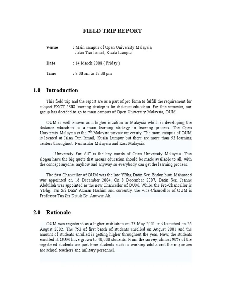 Field Trip Report Teaching And Learning Further Education