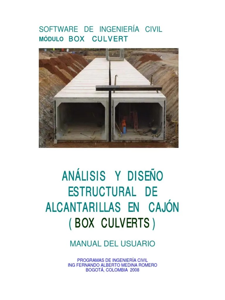 Módulo Box Culvert. Diseño Integral de Box Culverts. Manual Del Usuario