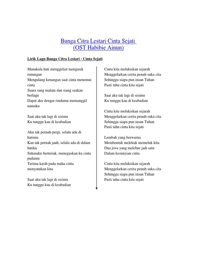 Bunga Citra Lestari Cinta Sejati | PDF