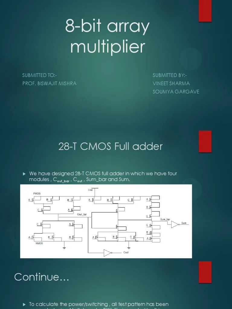 8Bit Array Multiplier PDF Digital Electronics Electronic Design