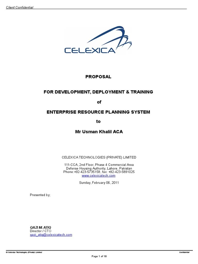 ERP Project Proposal Sample Intellectual Property World Wide Web