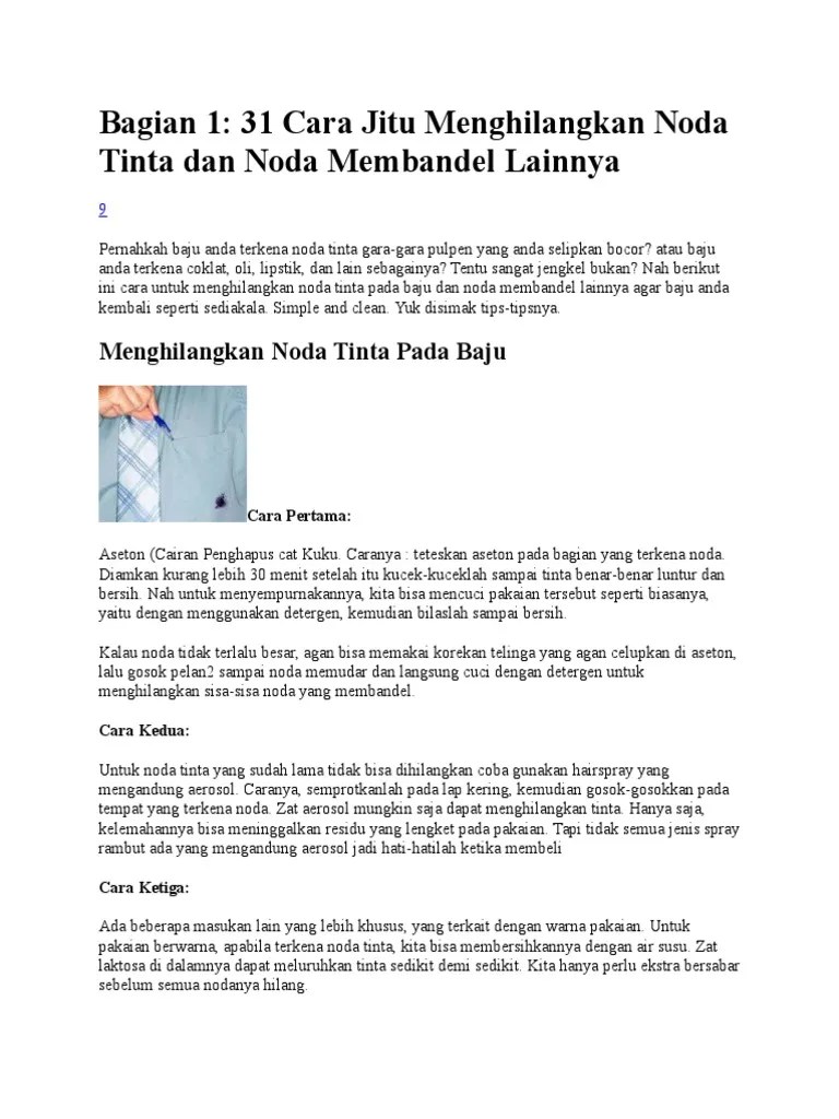 31 Cara Hilangkan Berbagai Noda | PDF