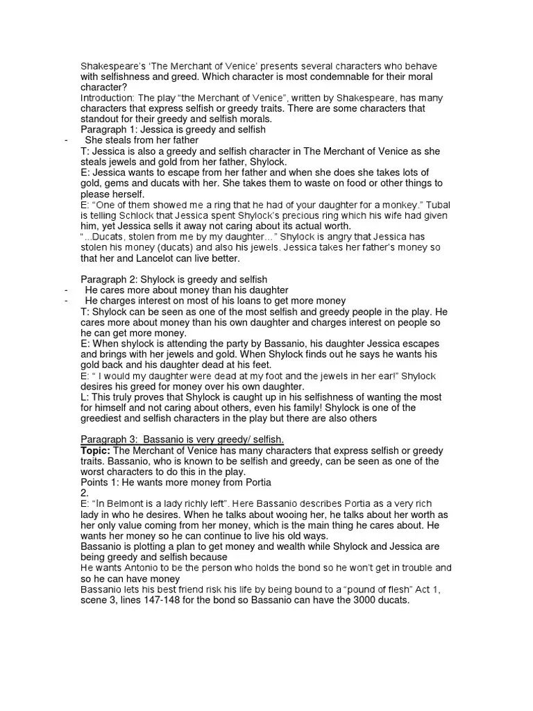 The Merchant of Venice Essay SAC The Merchant Of Venice Shylock