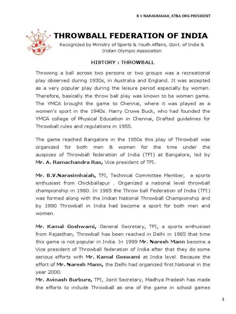 Throwball Rules PDF Referee Gaming