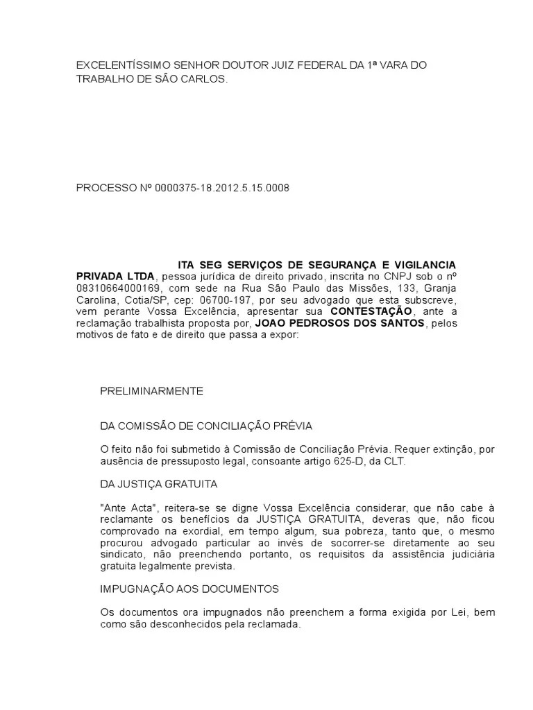 Impugnação Ao Benefício Da Justiça Gratuita Vários Benefícios