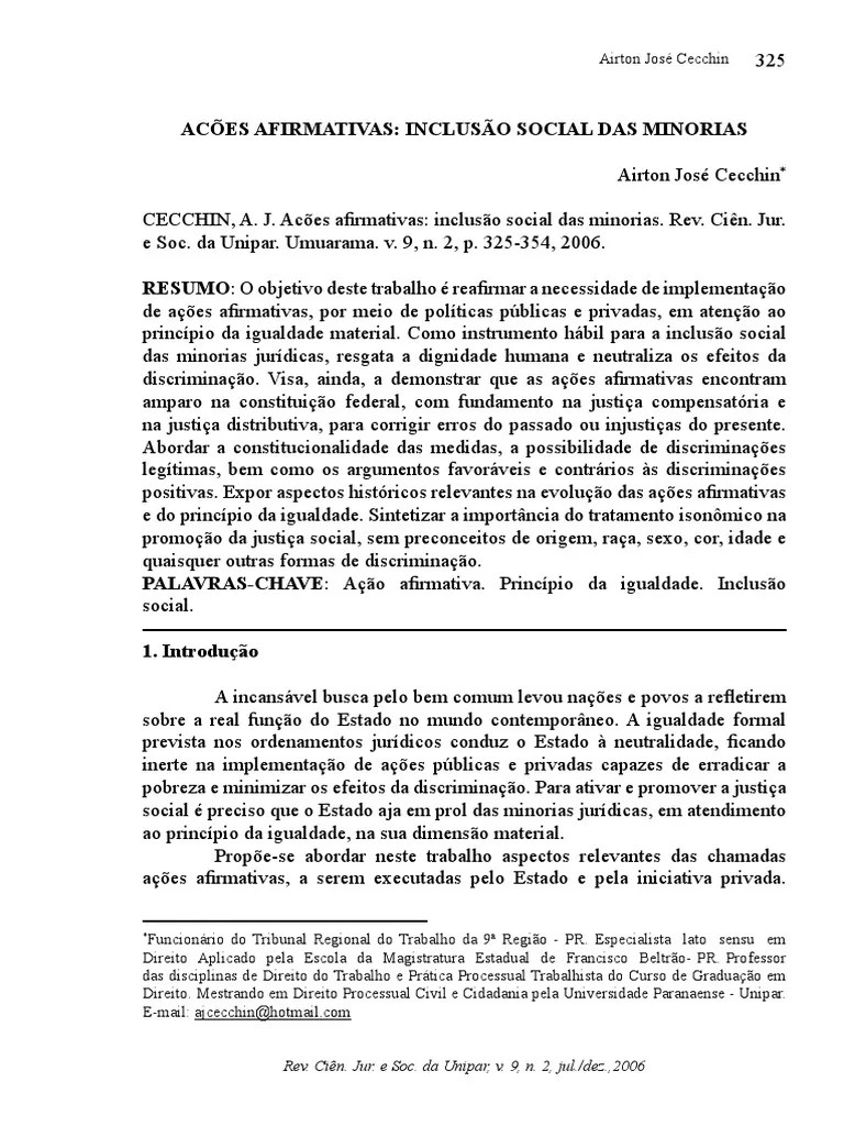 Ações afirmativas inclusão social das minorias.pdf Affirmative