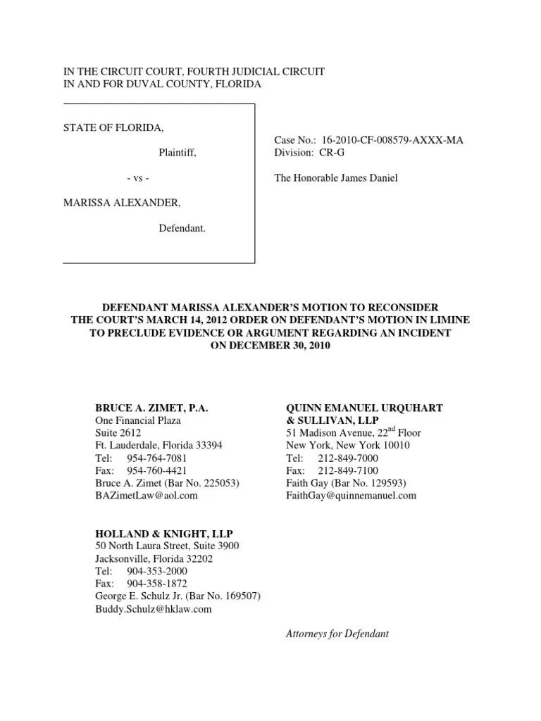 Motion To Preclude Alexander Domestic Evidence 31214 PDF Relevance (Law) Criminal Justice