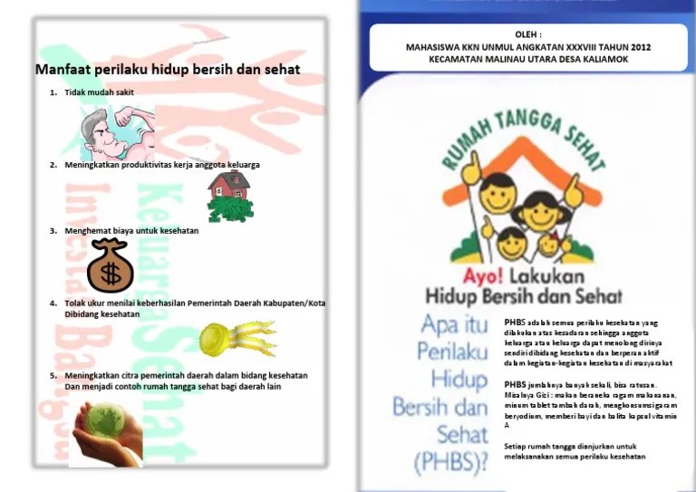 Pamflet Manfaat Perilaku Hidup Bersih Dan Sehat | PDF