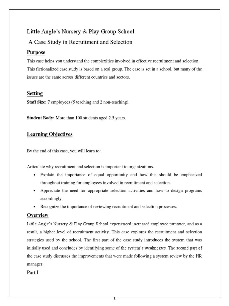Case Study Recruitment Interview
