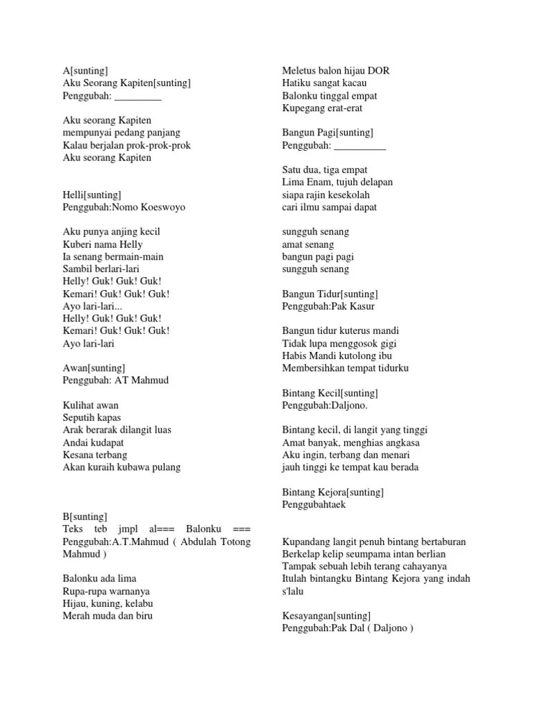 Lagu Anak Anak | PDF