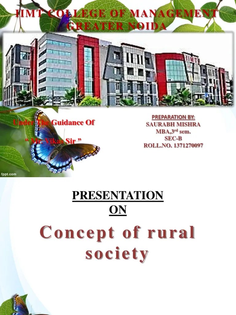 Concept of Rural Society PDF Society Sociology